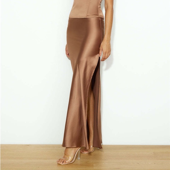 Lioness brown silk skirt - Picture 3 of 5